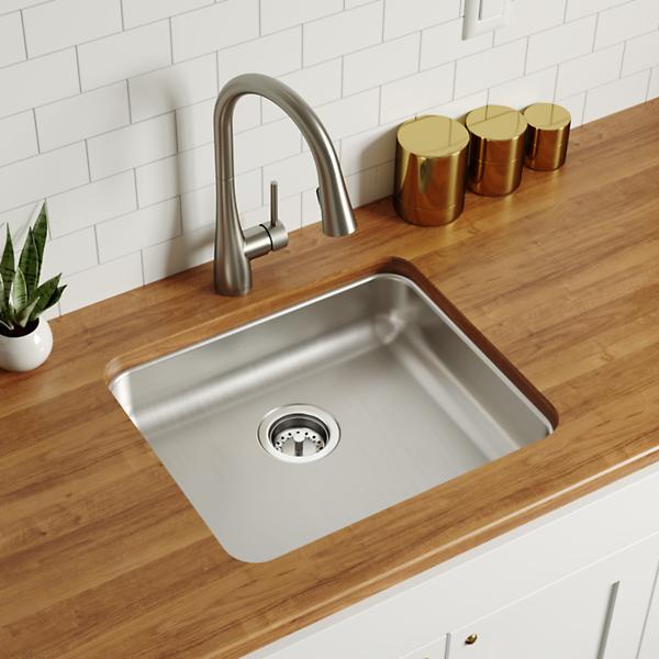 Elkay ELUHAD191645 Lustertone Classic Stainless Steel 21-1/2" x 18-1/2" x 4-3/8" Single Bowl Undermount ADA Sink