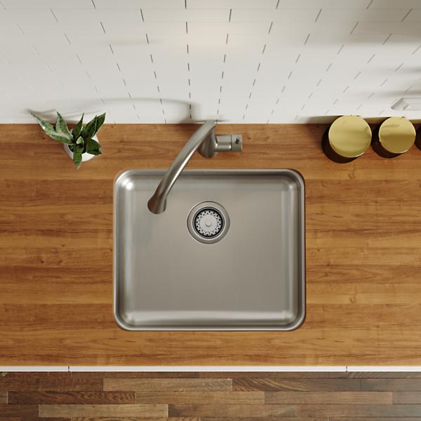 Elkay ELUHAD191650 Lustertone® Classic Stainless Steel, 21-1/2" x 18-1/2" x 4-7/8" Single Bowl Undermount ADA Sink