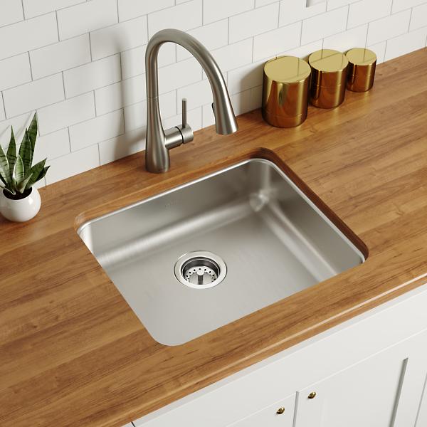 Elkay ELUHAD191655 Lustertone® Classic Stainless Steel, 21-1/2" x 18-1/2" x 5-3/8" Single Bowl Undermount ADA Sink
