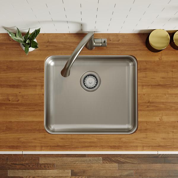 Elkay ELUHAD191655 Lustertone® Classic Stainless Steel, 21-1/2" x 18-1/2" x 5-3/8" Single Bowl Undermount ADA Sink