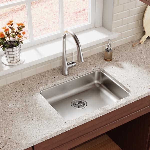 Elkay ELUHAD211555 Lustertone® Classic Stainless Steel 23-1/2" x 18-1/4" x 5-3/8" Single Bowl Undermount ADA Sink