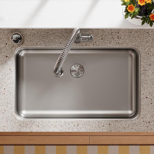 Elkay ELUHAD281655PD Lustertone® Classic Stainless Steel 30-1/2" x 18-1/2" x 5-3/8" Single Bowl Undermount ADA Sink w/Perfect Drain®