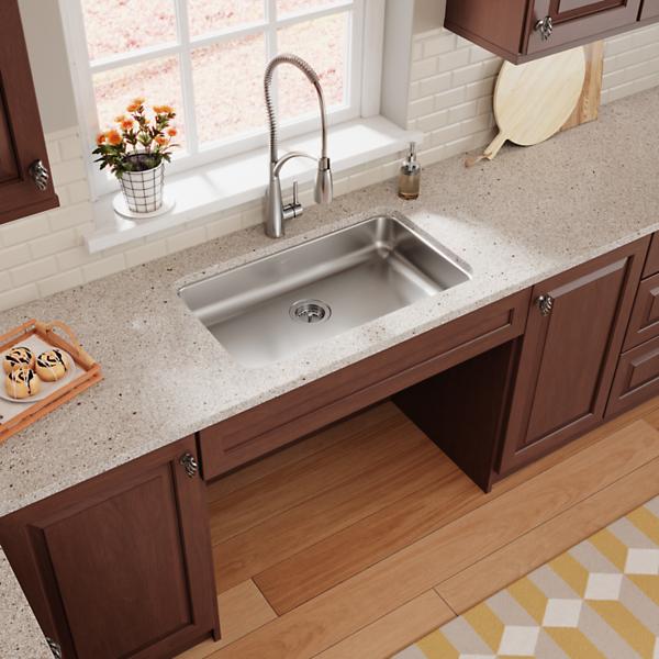 Elkay ELUHAD281655 Lustertone® Classic Stainless Steel, 30-1/2" x 18-1/2" x 5-3/8" Single Bowl Undermount ADA Sink