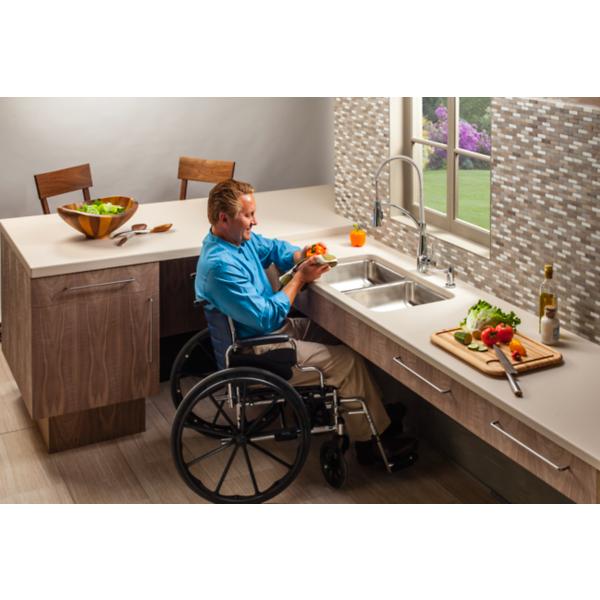 Elkay ELUHAD311845 Lustertone Classic Stainless Steel, 30-3/4" x 18-1/2" x 4-3/8" Equal Double Bowl Undermount ADA Sink