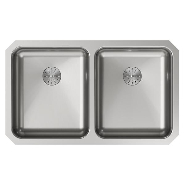 Elkay ELUHAD311855PD Lustertone® Classic Stainless Steel 30-3/4" x 18-1/2" x 5-3/8" Double Bowl Undermount ADA Sink w/Perfect Drain®