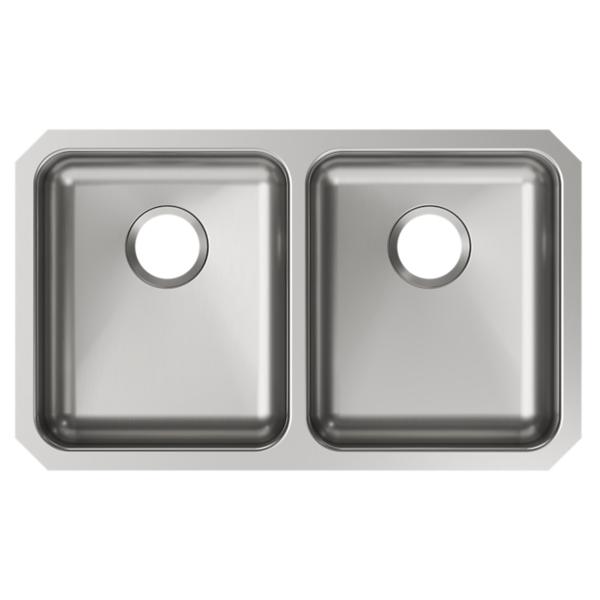 Elkay ELUHAD311855 Lustertone® Classic Stainless Steel, 30-3/4" x 18-1/2" x 5-3/8" Equal Double Bowl Undermount ADA Sink