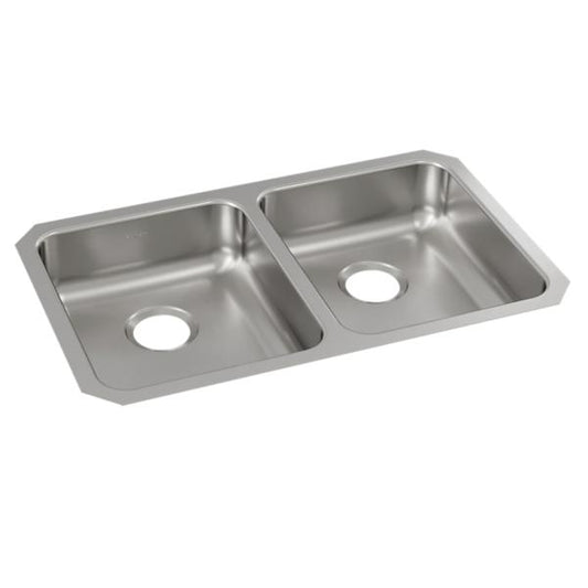 Elkay ELUHAD311855 Lustertone® Classic Stainless Steel, 30-3/4" x 18-1/2" x 5-3/8" Equal Double Bowl Undermount ADA Sink