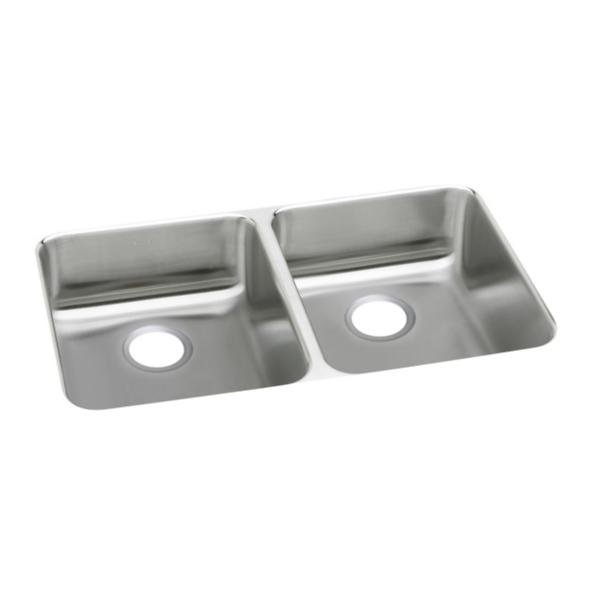 Elkay ELUHAD361850 Lustertone Classic Stainless Steel, 35-3/4" x 18-1/2" x 4-7/8" Equal Double Bowl Undermount ADA Sink