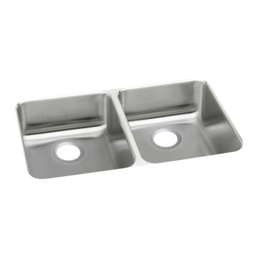 Elkay ELUHAD361855 Lustertone Classic Stainless Steel, 35-3/4" x 18-1/2" x 5-3/8" Equal Double Bowl Undermount ADA Sink