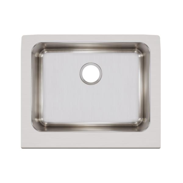Elkay ELUHF2520 Lustertone Classic Stainless Steel 25" x 20-1/2" x 7-7/8" 0-Hole Single Bowl Farmhouse Sink