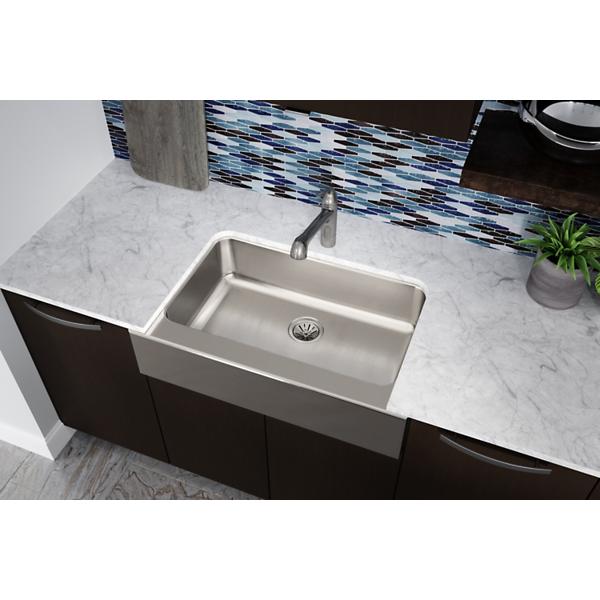 Elkay ELUHFS2816 Lustertone® Classic Stainless Steel 33" x 20-1/2" x 8" Single Bowl Farmhouse Sink