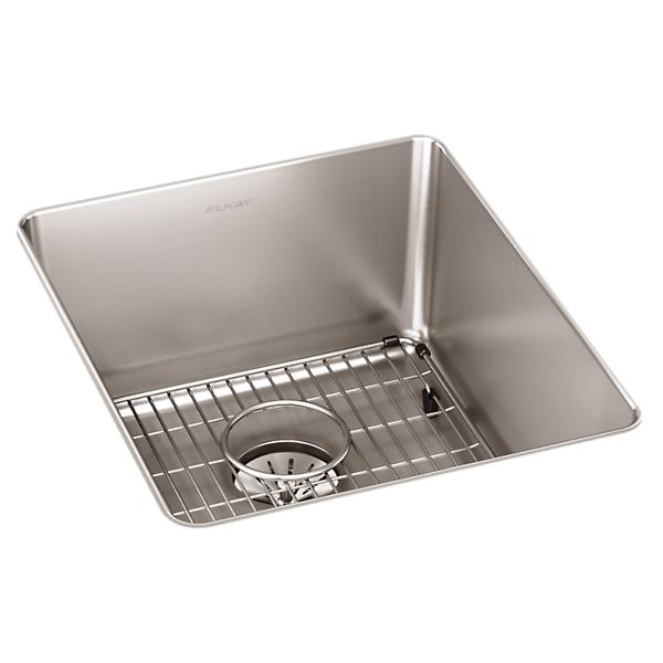 Elkay ELUHH1316TPDBG Lustertone Iconix® 16 Gauge Stainless Steel 16" x 18-1/2" x 8" Single Bowl Undermount Sink Kit with Perfect Drain®