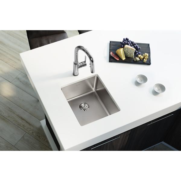 Elkay ELUHH1316TPD Lustertone Iconix® 16 Gauge Stainless Steel, 16" x 18-1/2" x 8" Single Bowl Undermount Sink with Perfect Drain®