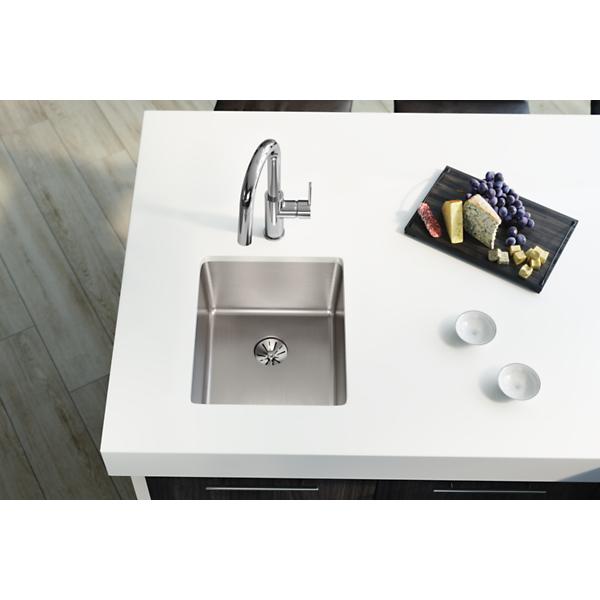 Elkay ELUHH1316TPD Lustertone Iconix® 16 Gauge Stainless Steel, 16" x 18-1/2" x 8" Single Bowl Undermount Sink with Perfect Drain®