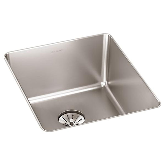 Elkay ELUHH1316TPD Lustertone Iconix® 16 Gauge Stainless Steel, 16" x 18-1/2" x 8" Single Bowl Undermount Sink with Perfect Drain®