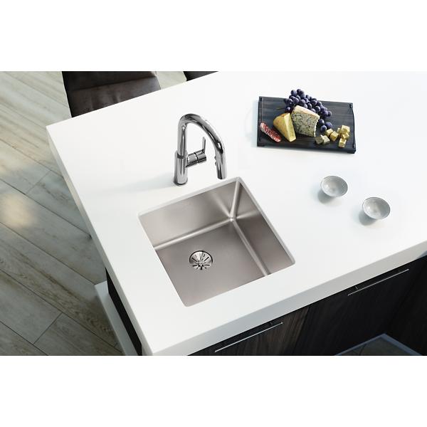 Elkay ELUHH1616TPD Lustertone Iconix® 16 Gauge Stainless Steel 18-1/2" x 18-1/2" x 9" Single Bowl Undermount Sink with Perfect Drain®