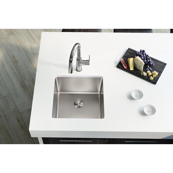 Elkay ELUHH1616TPD Lustertone Iconix® 16 Gauge Stainless Steel 18-1/2" x 18-1/2" x 9" Single Bowl Undermount Sink with Perfect Drain®