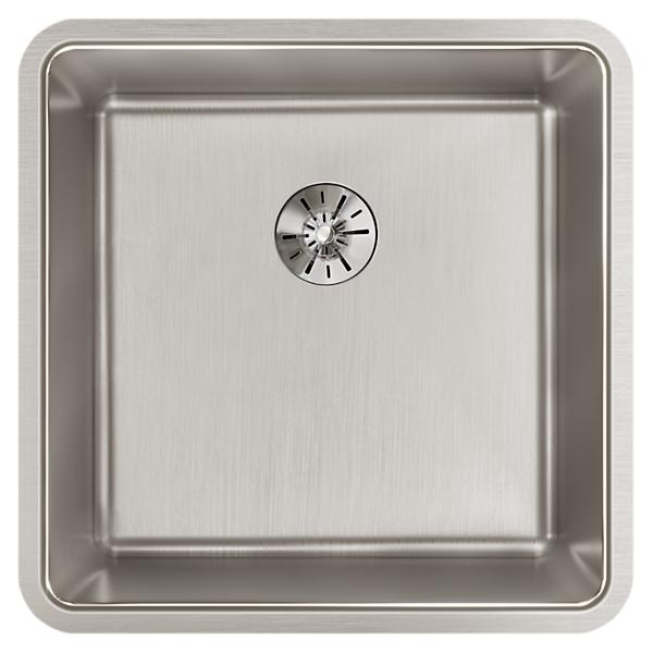 Elkay ELUHH1616TPD Lustertone Iconix® 16 Gauge Stainless Steel 18-1/2" x 18-1/2" x 9" Single Bowl Undermount Sink with Perfect Drain®