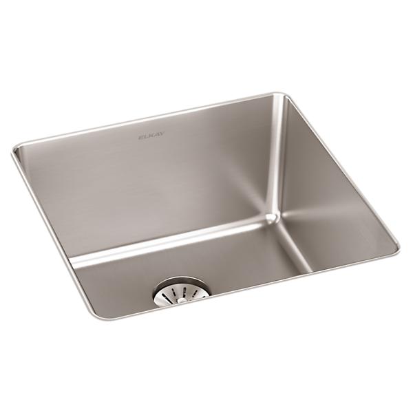 Elkay ELUHH1616TPD Lustertone Iconix® 16 Gauge Stainless Steel 18-1/2" x 18-1/2" x 9" Single Bowl Undermount Sink with Perfect Drain®