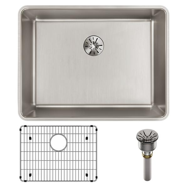 Elkay ELUHH2115TPDBG Lustertone Iconix® 16 Gauge Stainless Steel 23-1/2" x 18-1/4" x 9" Single Bowl Undermount Sink Kit with Perfect Drain®