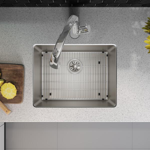 Elkay ELUHH2115TPDFLC Lustertone Iconix® 16 Gauge Stainless Steel 23-1/2" x 18-1/4" x 9" Single Bowl Undermount Sink Kit with Filtered Faucet with Perfect Drain®