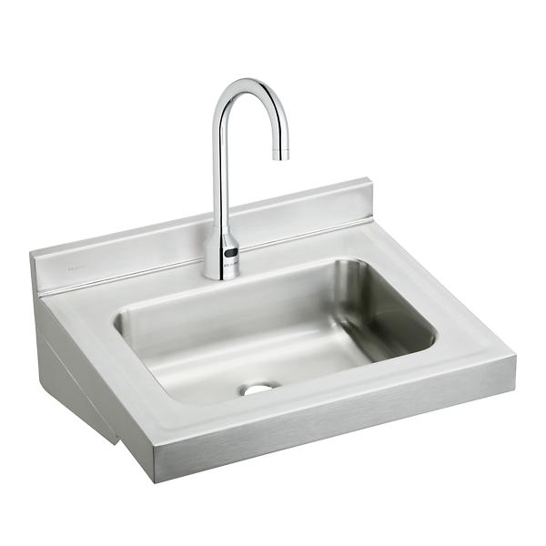 Elkay ELV2219SACC Stainless Steel 22" x 19" x 5-1/2" Wall Hung Lavatory Sink Kit