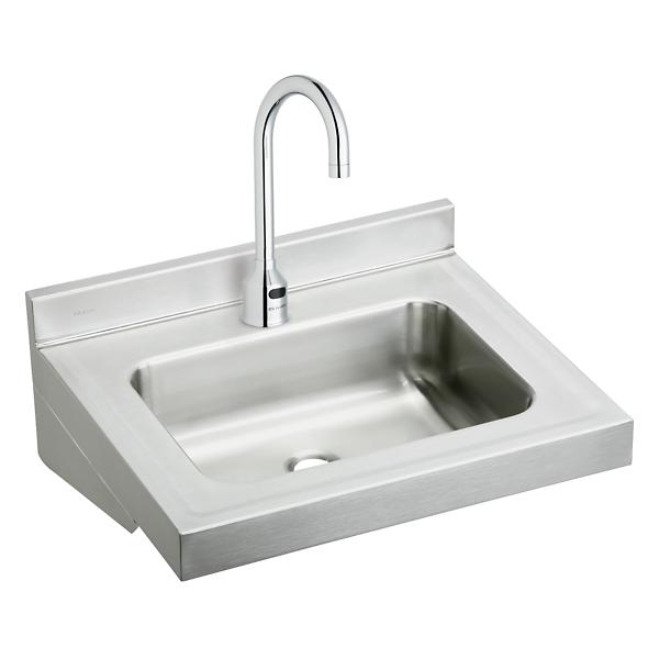 Elkay ELV2219SACTMC Stainless Steel 22" x 19" x 5-1/2" Wall Hung Lavatory Sink Kit