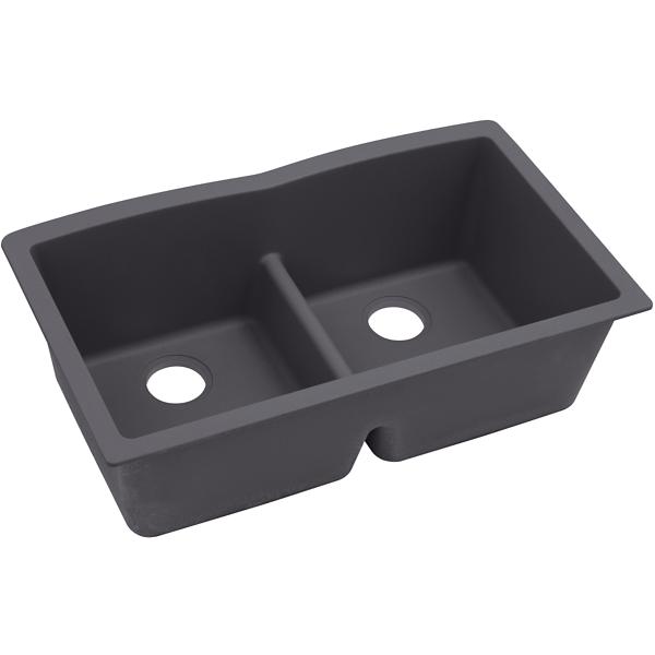 Elkay ELXDULB3322 Quartz Luxe® 33" x 19" x 10" Equal Double Bowl Undermount Sink with Aqua Divide