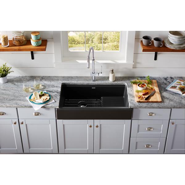 Elkay ELXFDB3620BG Ferguson Exclusive Quartz Luxe 35-7/8" x 22-1/2" x 9-1/2" Single Bowl Farmhouse Sink w/Drainboard+Perfect Drain