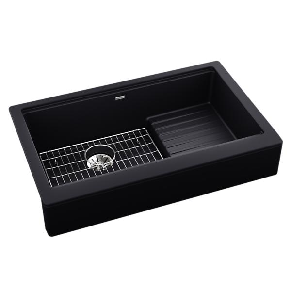 Elkay ELXFDB3620BG Ferguson Exclusive Quartz Luxe 35-7/8" x 22-1/2" x 9-1/2" Single Bowl Farmhouse Sink w/Drainboard+Perfect Drain