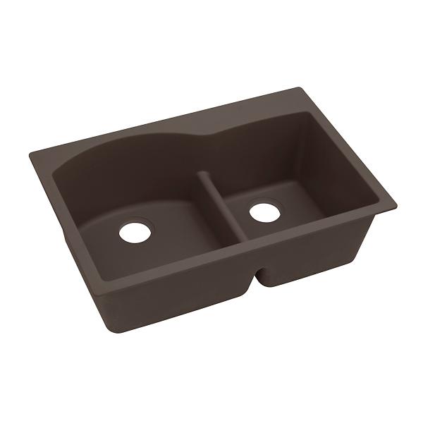 Elkay ELXH3322R Quartz Luxe® 33" x 22" x 10" Offset 60/40 Double Bowl Drop-in Sink with Aqua Divide