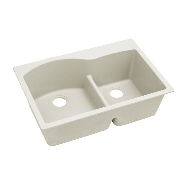 Elkay ELXH3322R Quartz Luxe® 33" x 22" x 10" Offset 60/40 Double Bowl Drop-in Sink with Aqua Divide