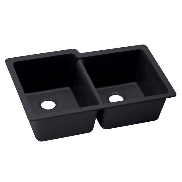 Elkay ELXU250R Quartz Luxe® 33" x 20-1/2" x 9-1/2" Offset Double Bowl Undermount Sink