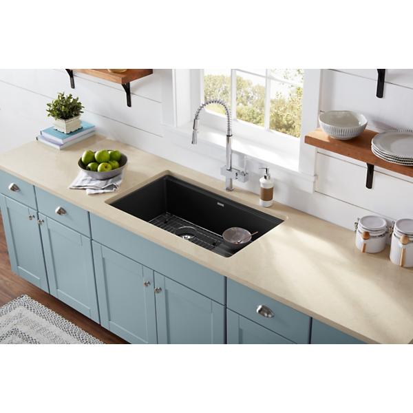 Elkay ELXUDB3620BG Ferguson Exclusive Quartz Luxe® 35-7/8" x 20-5/8" x 9-1/2" Single Bowl Undermount Sink w/Drainboard+Perfect Drain®