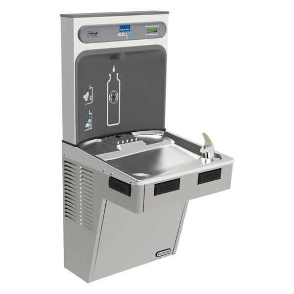 Elkay EMABF8WSLK ezH2O® Bottle Filling Station with Mechanically Activated Single ADA Cooler Non-Filtered Refrigerated Light Gray