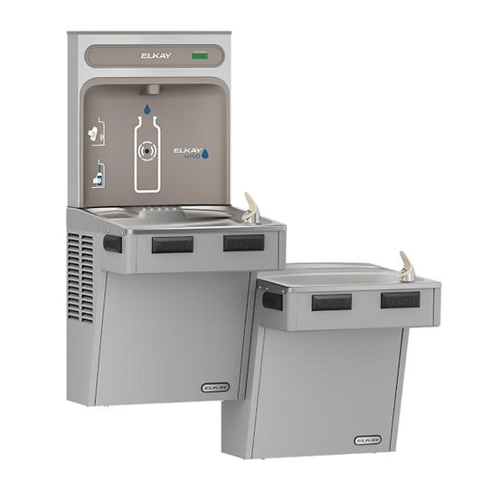 Elkay EMABFTL8WSLK ezH2O® Bottle Filling Station with Mechanically Activated Bi-Level ADA Cooler Non-Filtered Refrigerated Light Gray