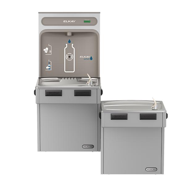 Elkay EMABFTL8WSLK ezH2O® Bottle Filling Station with Mechanically Activated Bi-Level ADA Cooler Non-Filtered Refrigerated Light Gray