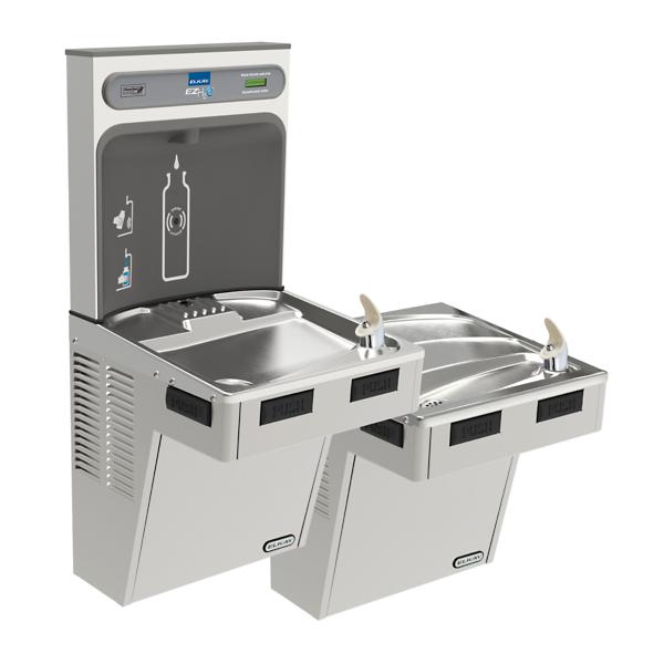 Elkay EMABFTL8WSSK ezH2O® Bottle Filling Station with Mechanically Activated Bi-Level ADA Cooler Non-Filtered Refrigerated Stainless