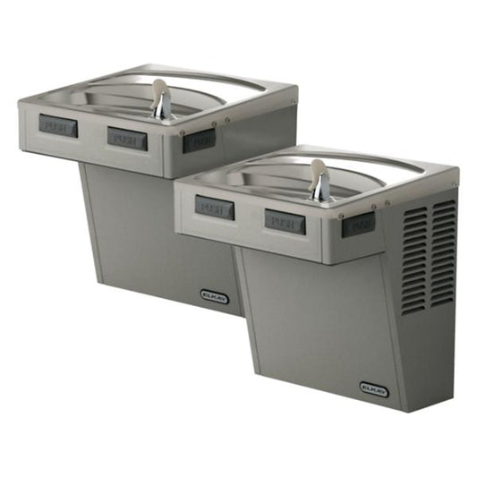 Elkay EMABFTLDDLC Wall Mount Mechanical Activation Bi-level ADA Cooler Non-filtered Non-refrigerated Light Gray Granite