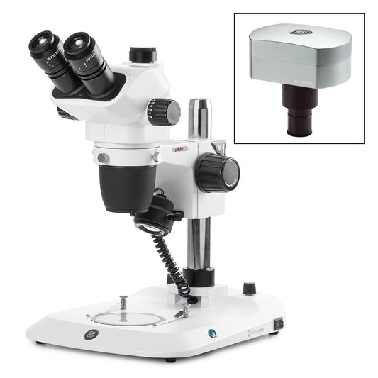 Globe Scientific ENZ-1703-P-DC18 Trinocular stereo zoom microscope NexiusZoom EVO 0.65x to 5.5x zoom objective