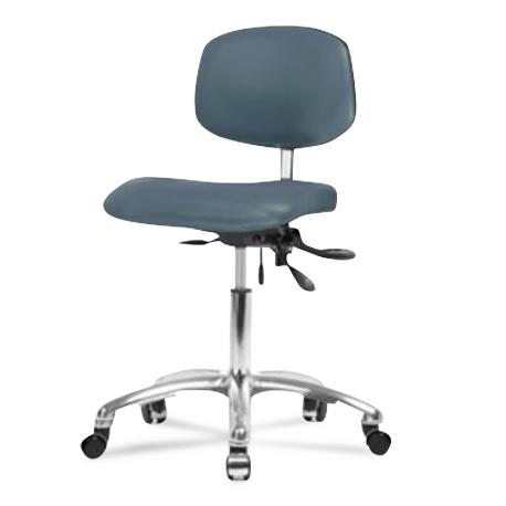 Blue Ridge Ergonomics NCR-VDHCH-CR-T1-A0-CC-8546 Class 100 Vinyl Clean Room Chair - Desk Height with Seat Tilt & Casters in Colonial Blue Trailblazer™ Vinyl