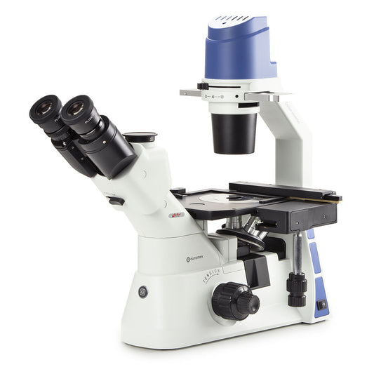 Globe Scientific EOX-2053-PLPH Inverted trinocular microscope with mechanical stage PLPH 10/20/40x 5W LED and with transportation box