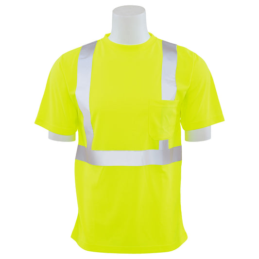 Delta Plus WEL62185HL3X 9006SX Type R, Class 2 Birdseye Mesh Short Sleeve T-Shirt with X-Back, Hi Viz Lime, 3X