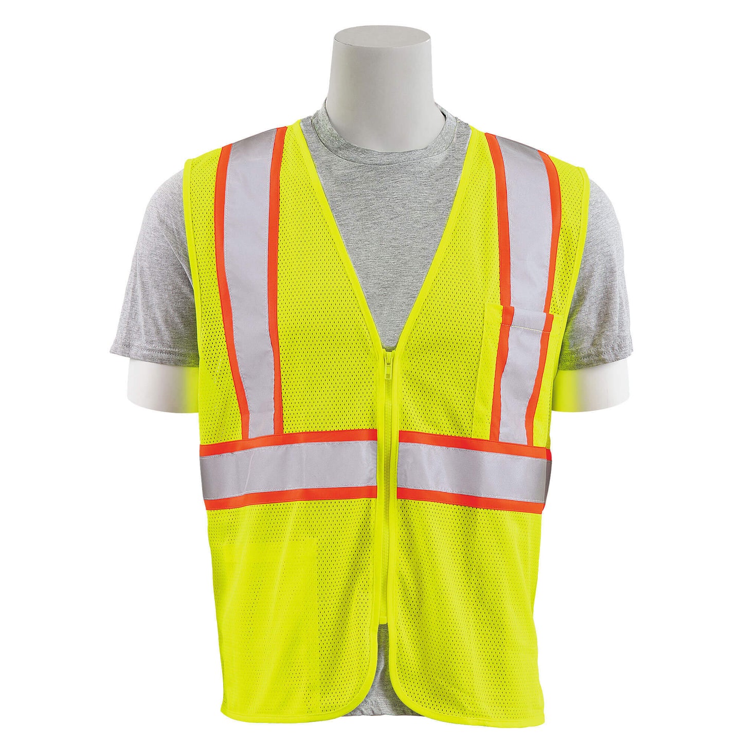 Delta Plus WEL64721HLLG S195C CL 2 FFlame Retardant Treated Safety Vest, LG, Hi Viz Lime