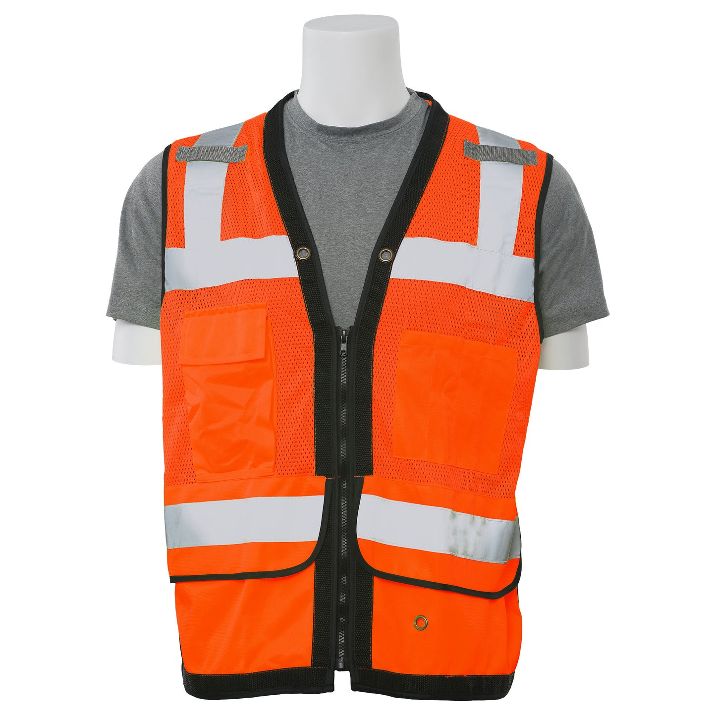 Delta Plus WEL62320HOMD S251 CL 2 Surveyor Vest, MD, Hi Viz Orange