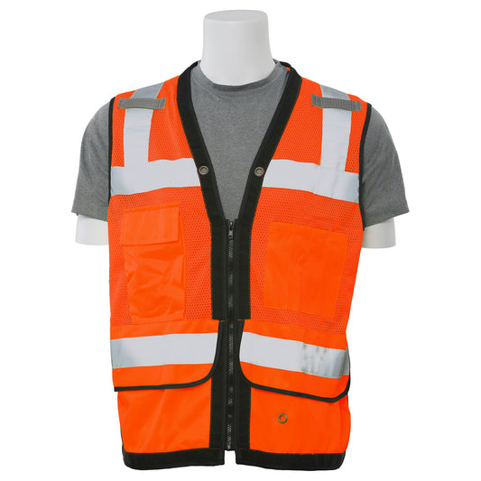 Delta Plus WEL62320HOMD S251 CL 2 Surveyor Vest, MD, Hi Viz Orange