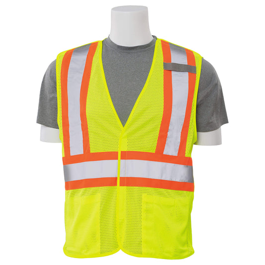 Delta Plus WEL61849HL3X S322 CL 2 5-Point Break-Away Contrasting Safety Vest, 3X, Hi Viz Lime