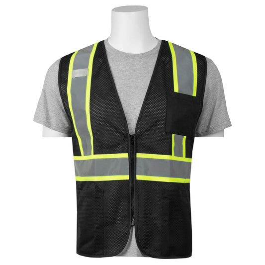 Delta Plus WEL63335BK3X S863C Non-ANSI Mesh Safety Vest Black, 3X