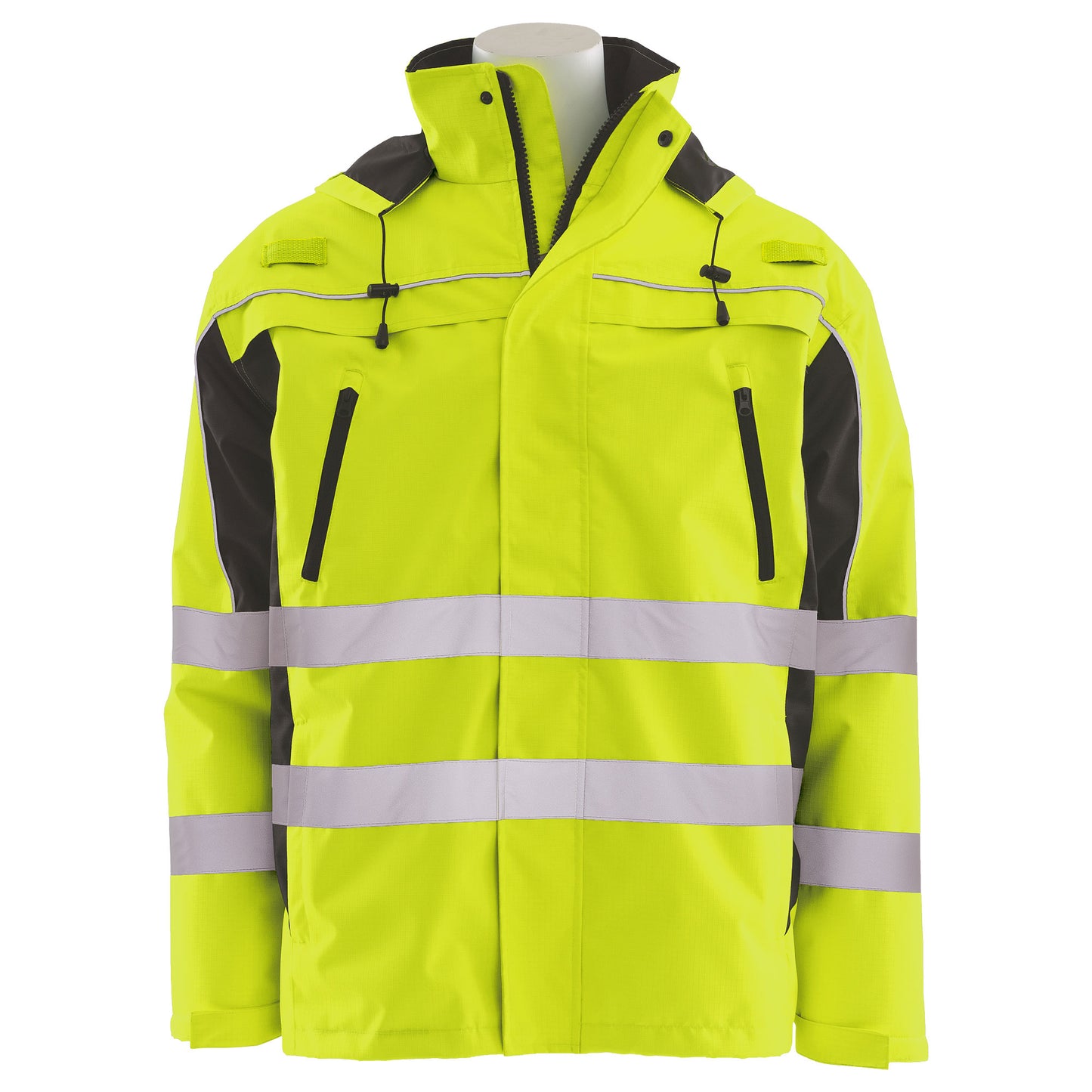 Delta Plus WEL62533LB2X W570R Type R, Class 3 Ripstop Jacket with Lime Removable Fleece Vest, Hi Viz Lime, 2X