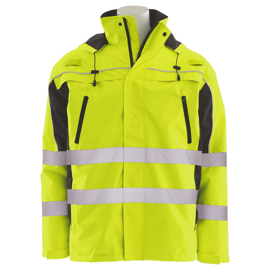 Delta Plus WEL62533LB2X W570R Type R, Class 3 Ripstop Jacket with Lime Removable Fleece Vest, Hi Viz Lime, 2X